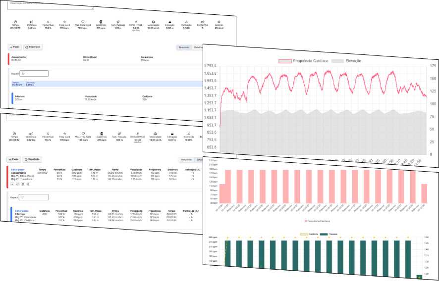 Treinador orientando atleta com sessão estruturada